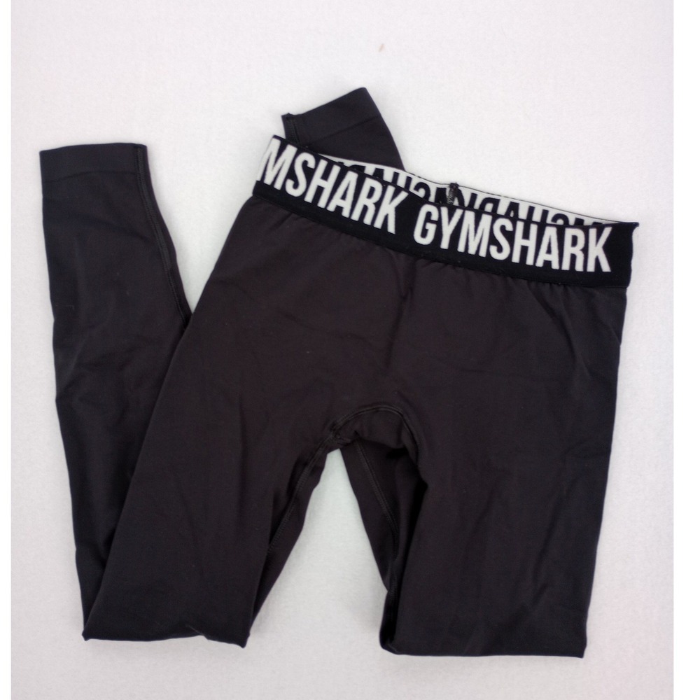 Gymshark Fit Seamless Leggings Womens XS Black Logo Waistband